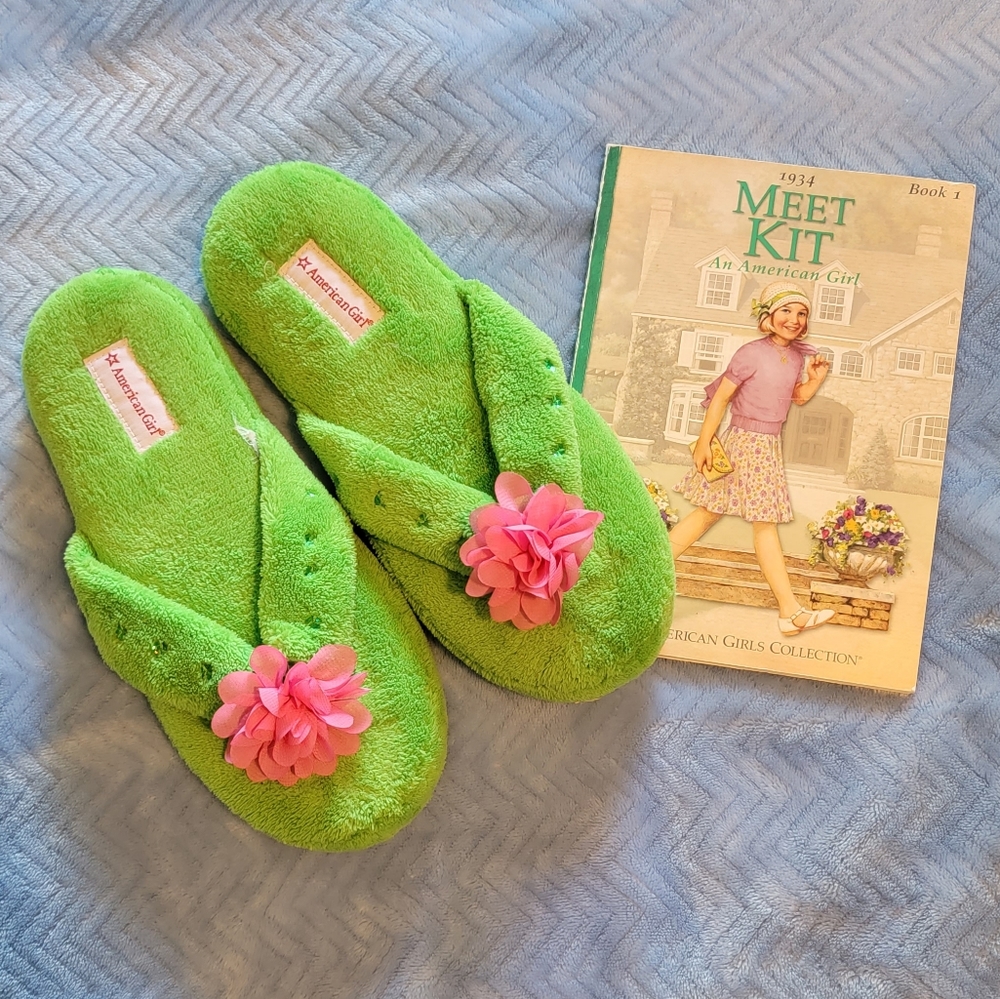 American Girl Slippers and Book size L
